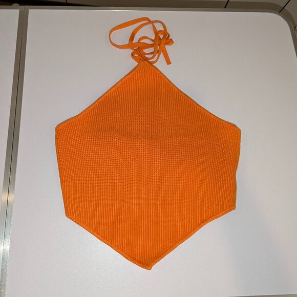 House of Harlow REVOLVE 1960 Vibrant Orange halter triangle Top - Picture 1 of 3